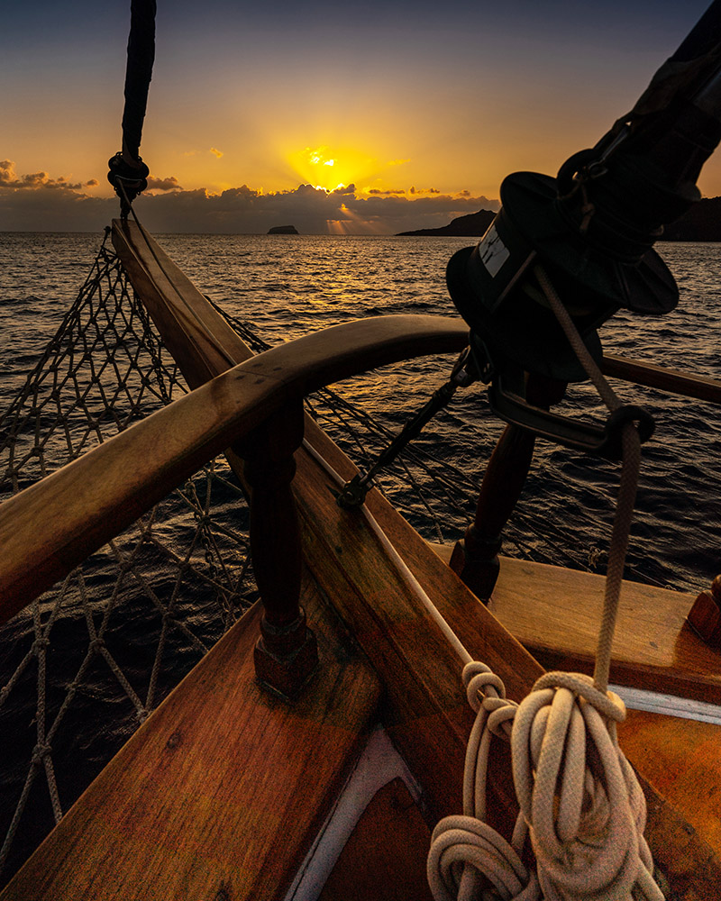 Sunset on BoardTraditional Sailboat